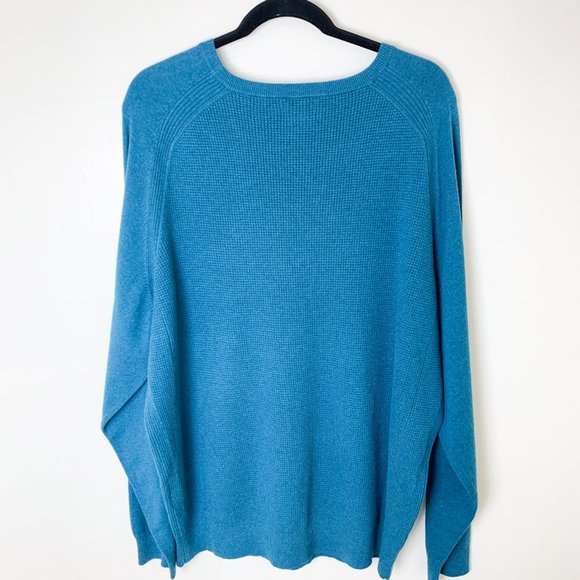 NWOT Cutter & Buck Men's Blue Lakemont Mixed Stitch Crew Long Sleeve Sweater 1XL - Picture 6 of 7